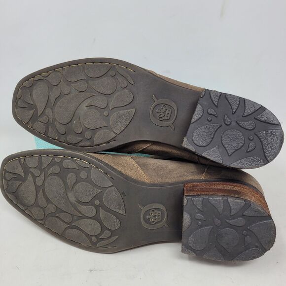 Born Malta Bootie Womens Taupe Brown Sz 11 M EU43 Ankle Distressed Suede Leather - Picture 7 of 8